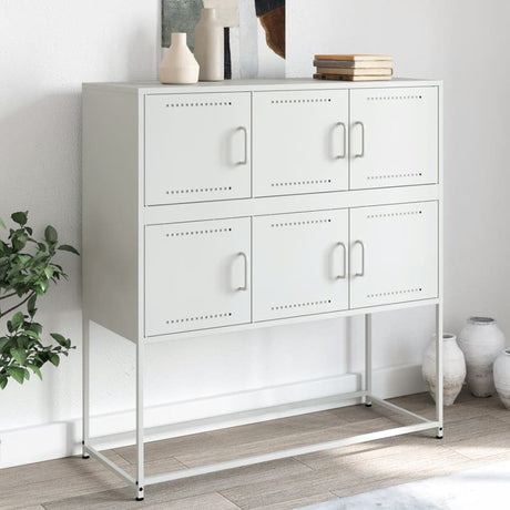 Vidaxl dressoir 100,5x39x107 cm staal wit
