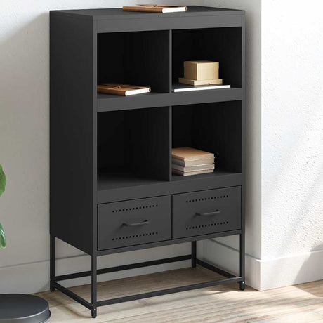 Vidaxl hoge kast 68x39x111,5 cm staal zwart