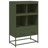 Vidaxl hoge kast 68x39x111,5 cm staal olijfgroen