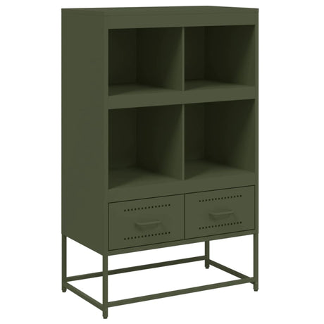Vidaxl hoge kast 68x39x111,5 cm staal olijfgroen