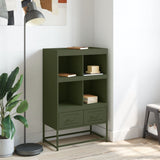 Vidaxl hoge kast 68x39x111,5 cm staal olijfgroen