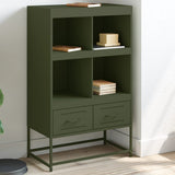 Vidaxl hoge kast 68x39x111,5 cm staal olijfgroen