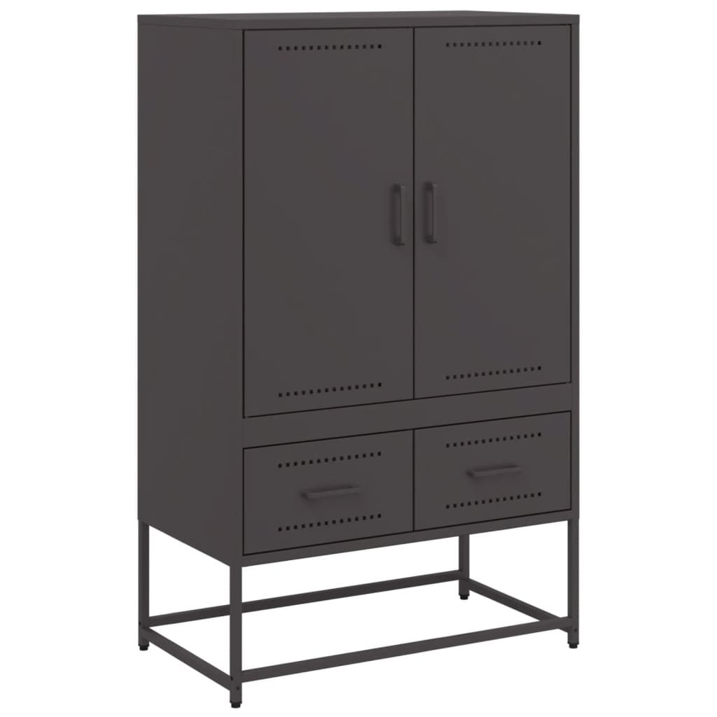 Vidaxl hoge kast 68x39x111,5 cm staal zwart