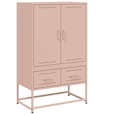 Vidaxl hoge kast 68x39x111,5 cm staal roze