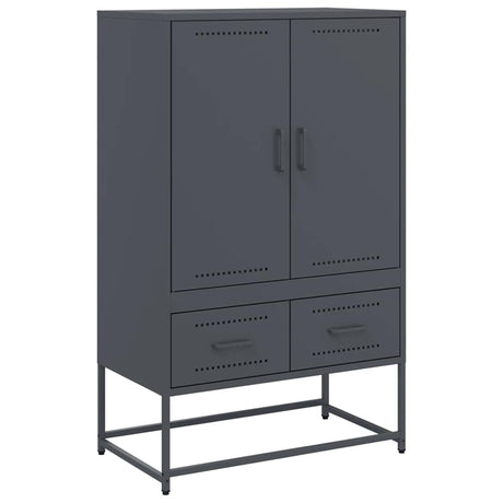 Vidaxl hoge kast 68x39x111,5 cm staal antracietkleurig