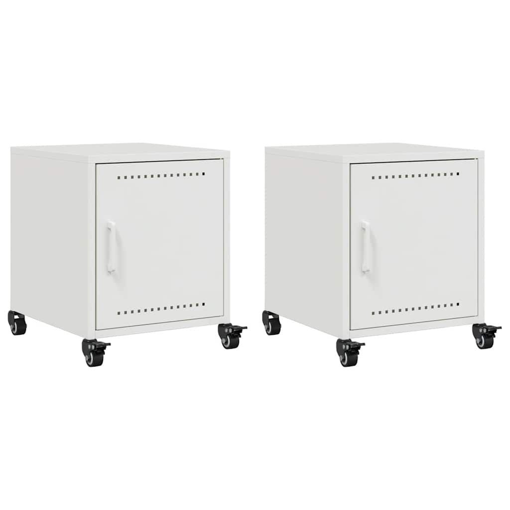 Vidaxl nachtkastjes 2 st 36x39x43,5 cm staal wit