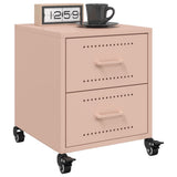 Vidaxl nachtkastjes 2 st 36x39x43,5 cm staal roze