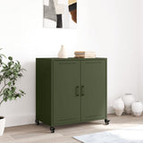 Vidaxl dressoir 68x39x72 cm staal olijfgroen