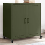 Vidaxl dressoir 68x39x72 cm staal olijfgroen