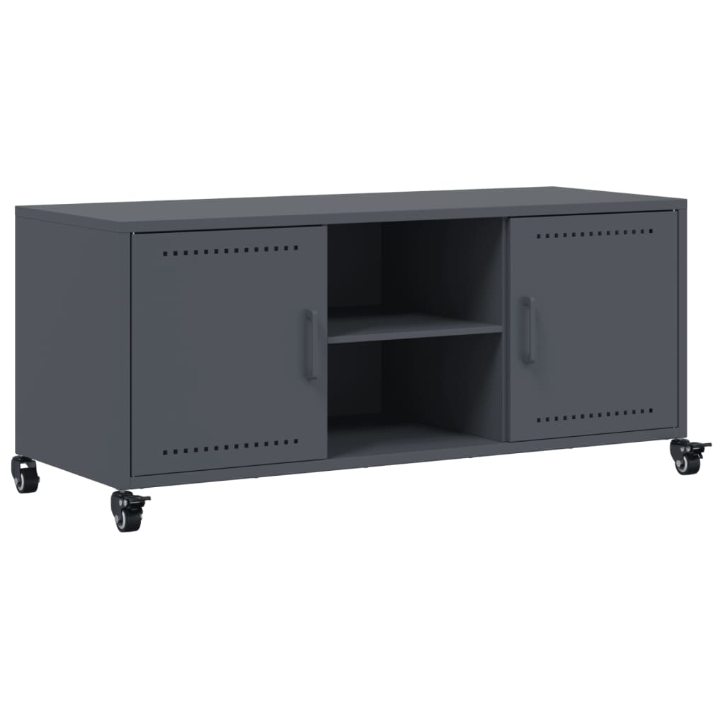 Vidaxl tv-meubel 100,5x39x43,5 cm staal antracietkleurig