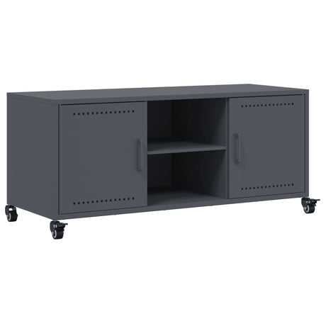 Vidaxl tv-meubel 100,5x39x43,5 cm staal antracietkleurig