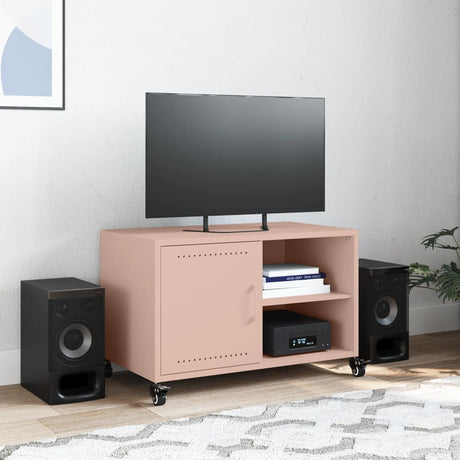 Vidaxl tv-meubel 68x39x43,5 cm staal roze