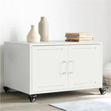 Vidaxl salontafel 68x50x43,5 cm staal wit