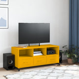 Vidaxl tv-meubel 100,5x39x43,5 cm staal mosterdgeel