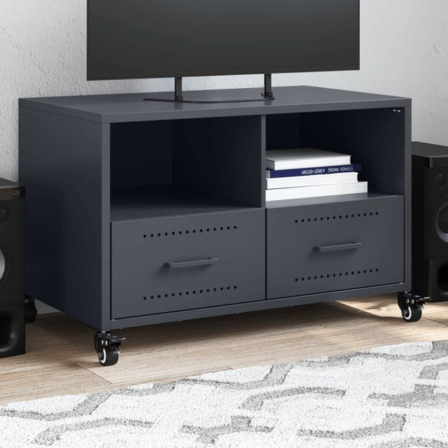 Vidaxl tv-meubel 68x39x43,5 cm staal antracietkleurig