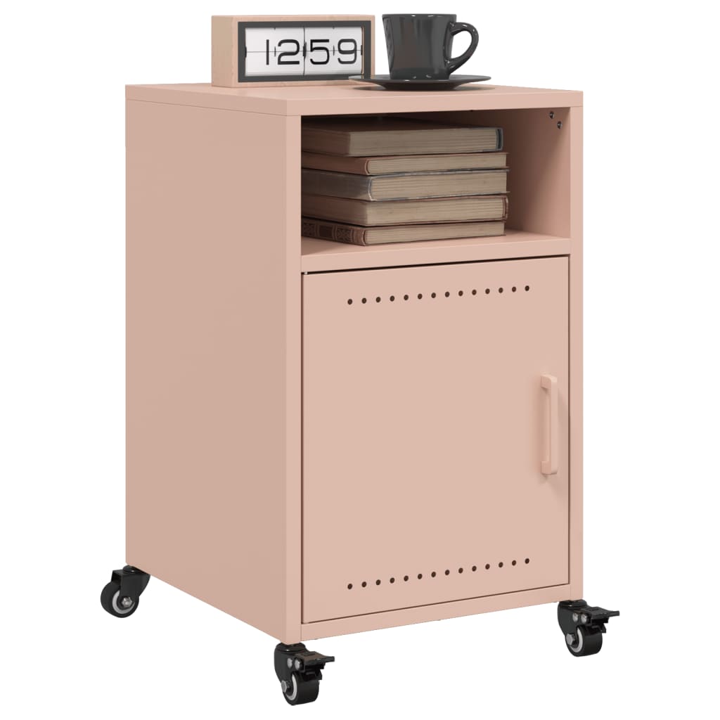 Vidaxl nachtkastjes 2 st 36x39x59 cm staal roze