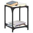 Vidaxl salontafel met transparant glazen blad 30x30x40 cm staal