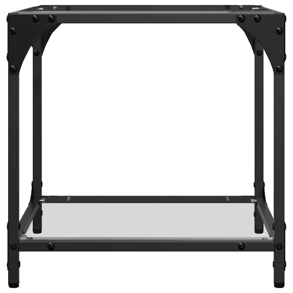 Vidaxl salontafels 2 st met transparant glazen blad 40x40x40 cm staal