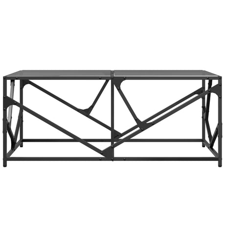 Vidaxl salontafel met zwart glazen blad 98,5x50x41 cm staal