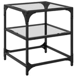 Vidaxl salontafel met transparant glazen blad 40x40x45 cm staal
