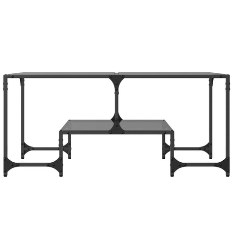 Vidaxl salontafel met zwart glazen blad 98,5x50x45 cm staal