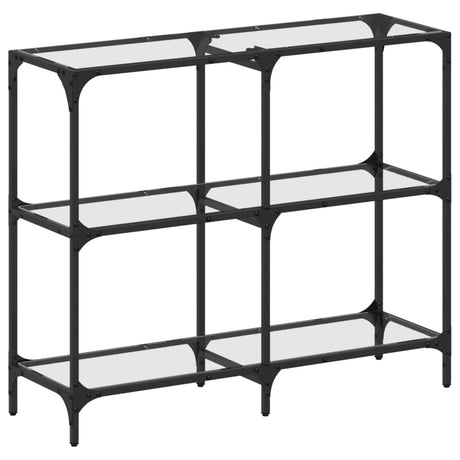 Vidaxl wandtafel met transparant glazen blad 98x30x81 cm staal