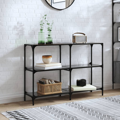 Vidaxl wandtafel met zwart glazen blad 118,5x30x81 cm staal