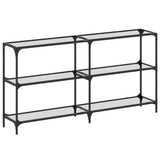 Vidaxl wandtafel met transparant glazen blad 158,5x30x81 cm staal