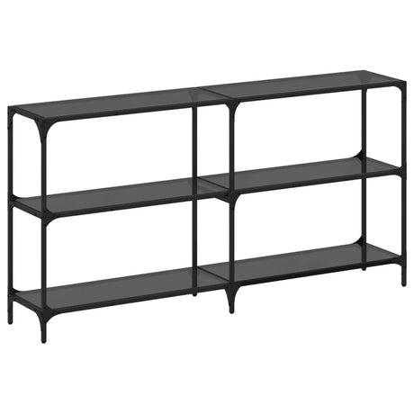 Vidaxl wandtafel met zwart glazen blad 158,5x30x81 cm staal