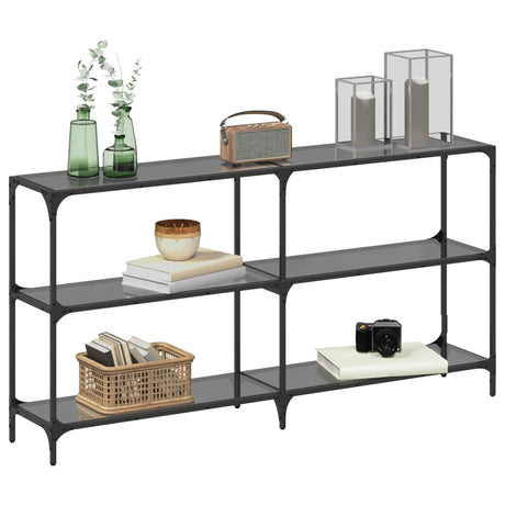 Vidaxl wandtafel met zwart glazen blad 158,5x30x81 cm staal