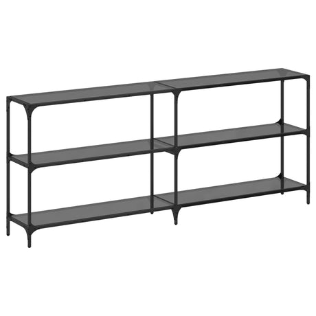 Vidaxl wandtafel met zwart glazen blad 194,5x30x81 cm staal