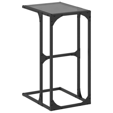 Vidaxl bijzettafel met zwart glazen blad 40x30x61,5 cm staal