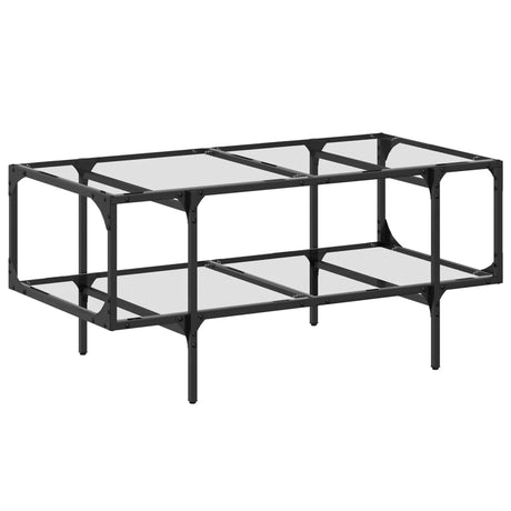 Vidaxl salontafel met transparant glazen blad 98,5x50x45 cm staal