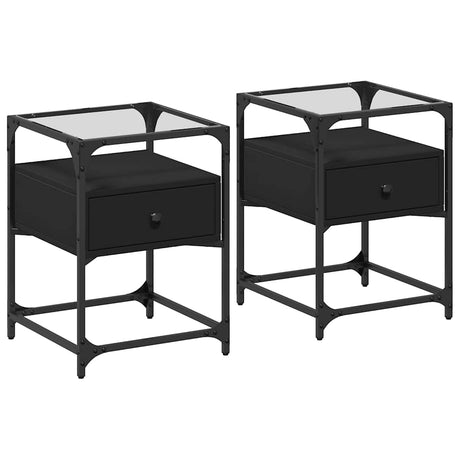Vidaxl nachtkastjes 2 st 40x40x55 cm bewerkt hout zwart