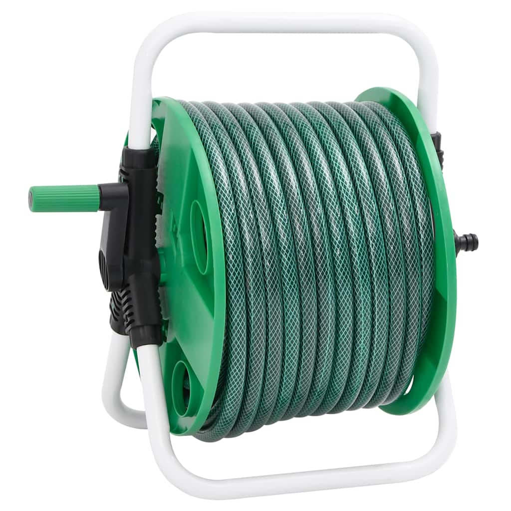Vidaxl slanghaspel met slangkoppelset 0,5 30 m vrijstaand pvc groen