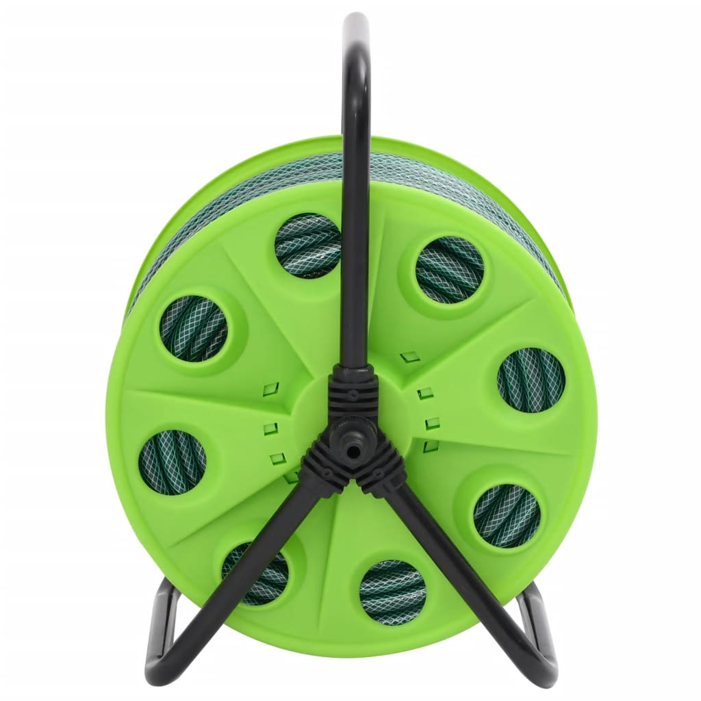 Vidaxl slanghaspel vrijstaand met 50 m slang pvc groen