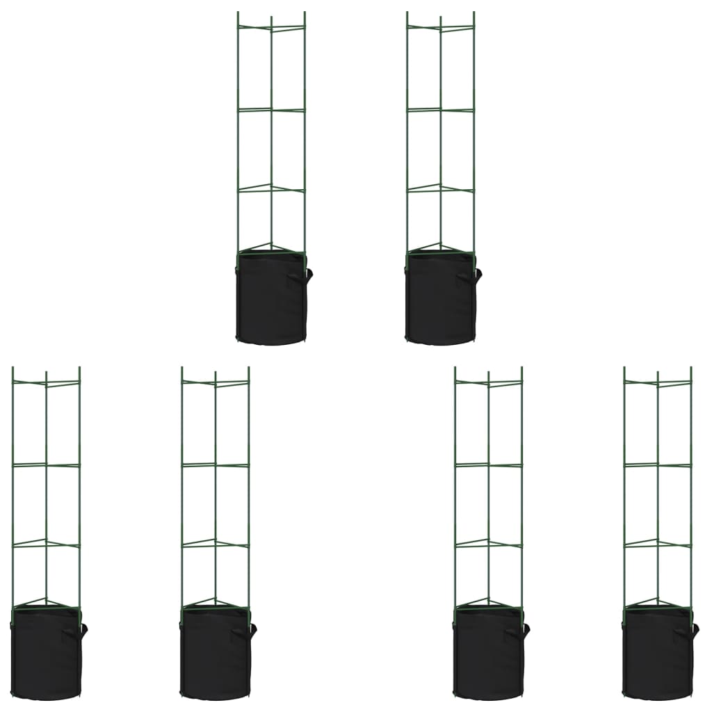 VidaXL Tomatenkooien met plantenzak 6 st 154 cm staal en polypropeen