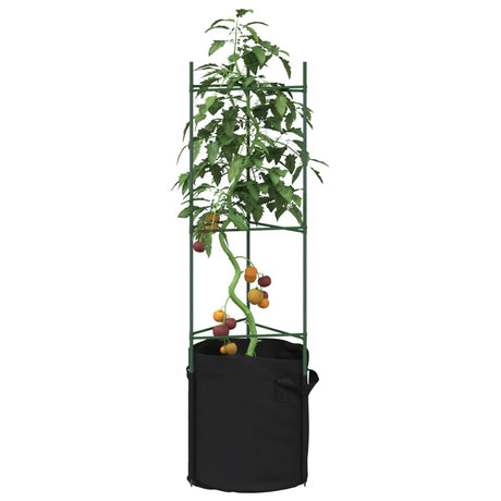 Vidaxl tomatenkooien met plantenzak 8 st 116 cm staal en polypropeen