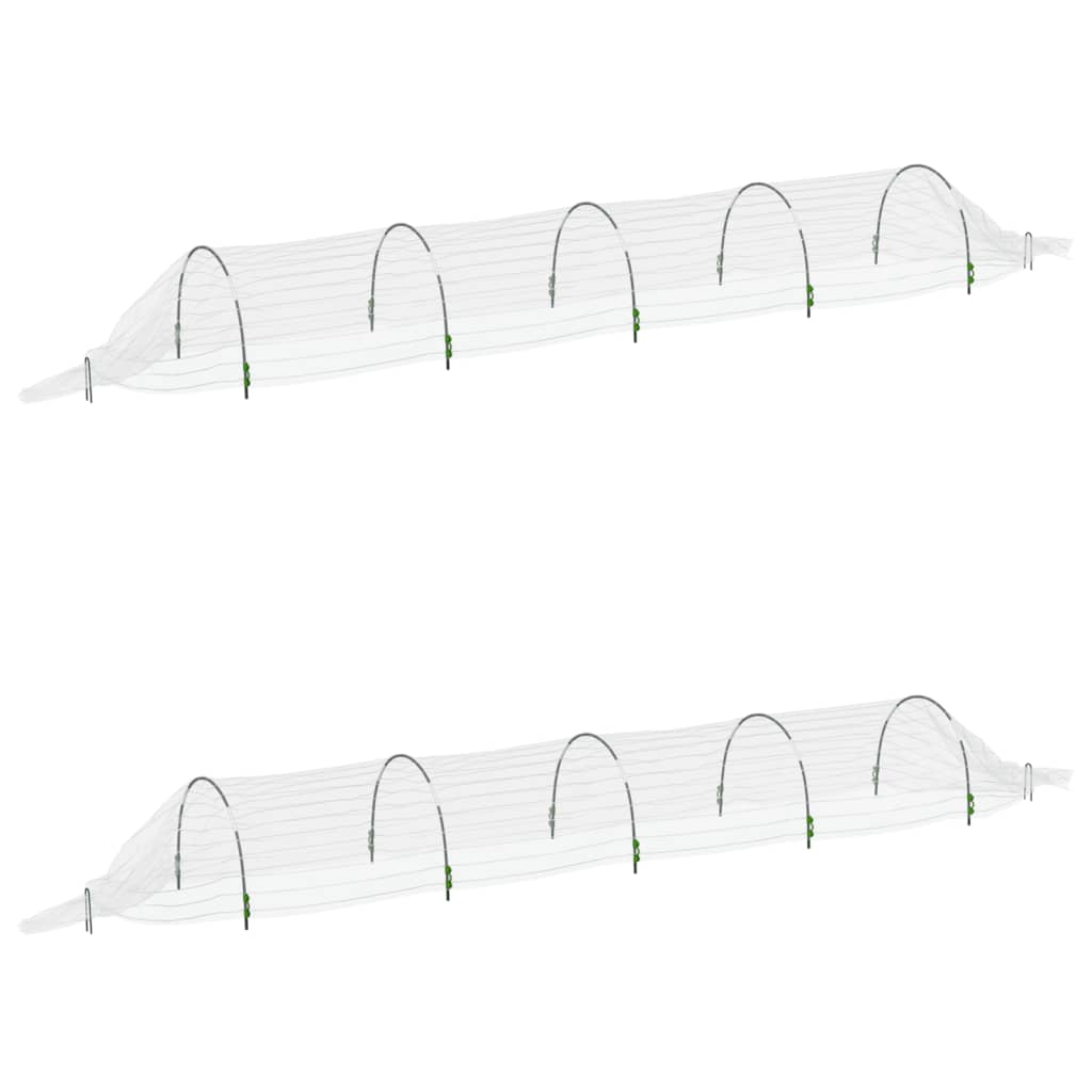 VIDAXL GROW TUNNELS 2 PCS 1,5x5 M Fiberoptisk og polypropen