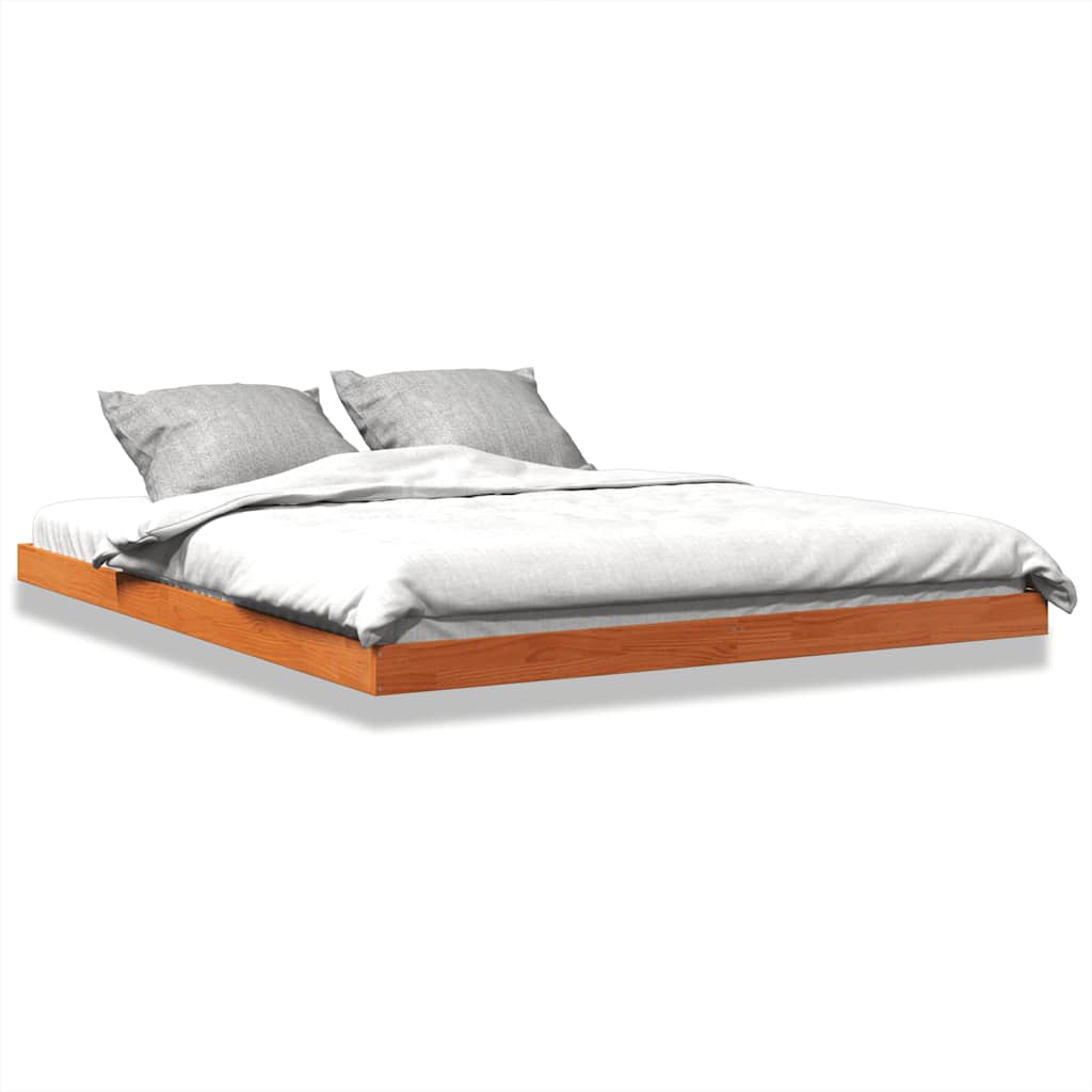 Vidaxl bedframe massief grenenhout wasbruin 150x200 cm