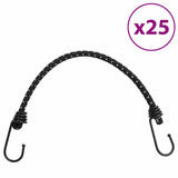 Vidaxl Spanelastics med reflekterende strimler og kroker 25 stykker 38 cm