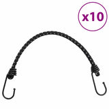 Vidaxl Spanelastics med reflekterende strimler og kroker 10 stykker 46 cm