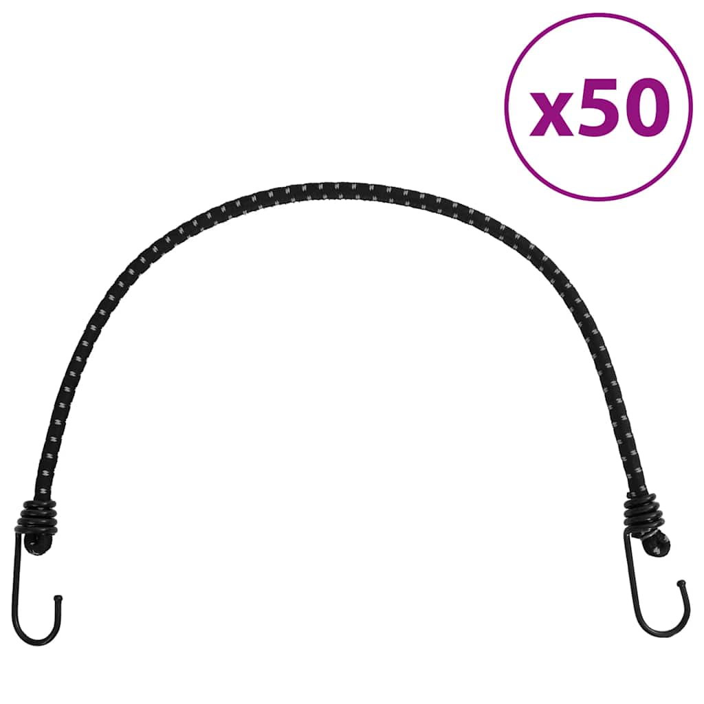 Vidaxl Spanelastics med reflekterende strimler og kroker 50 St 59 cm