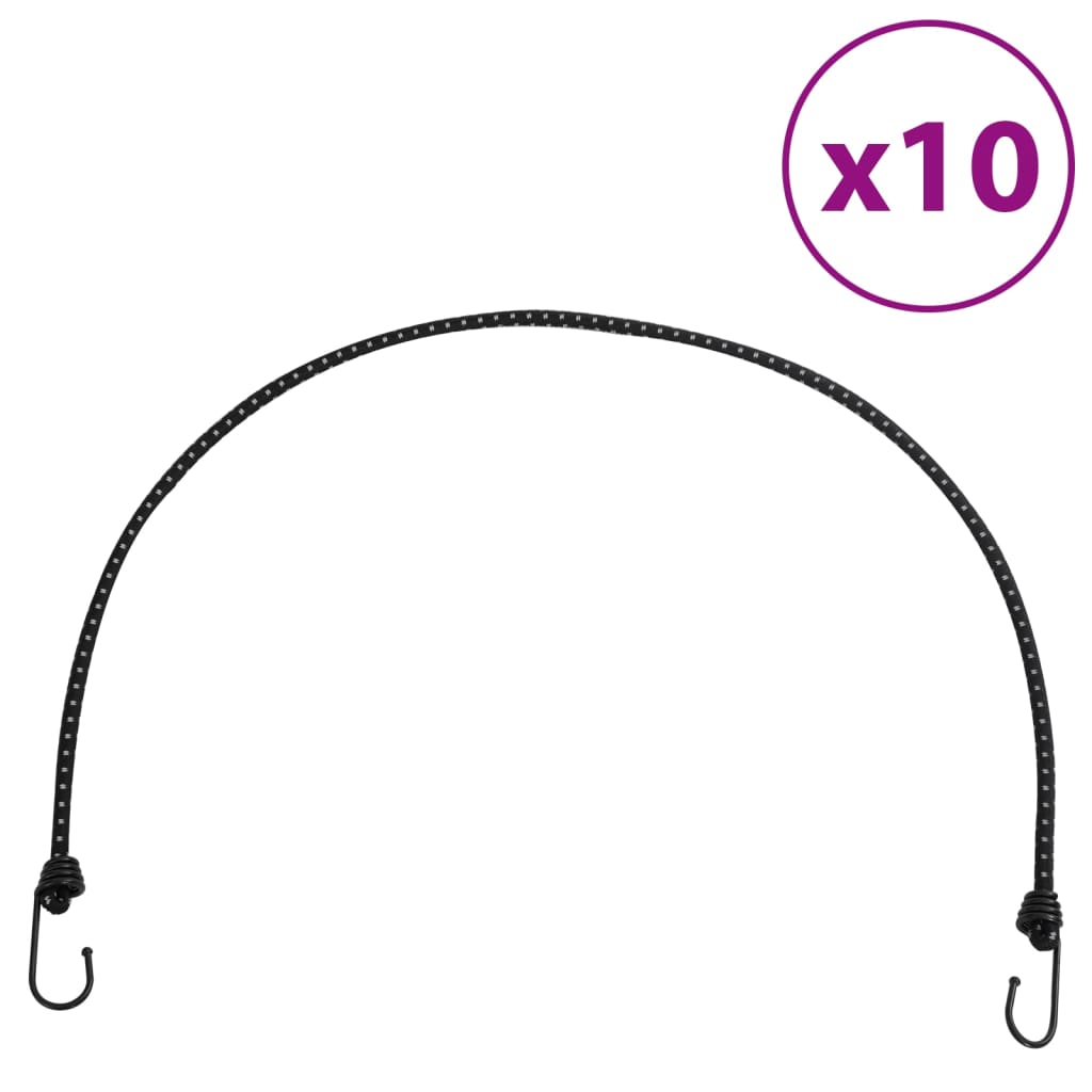 Vidaxl spanelastics med reflekterande remsor och krokar 10 st 100 cm