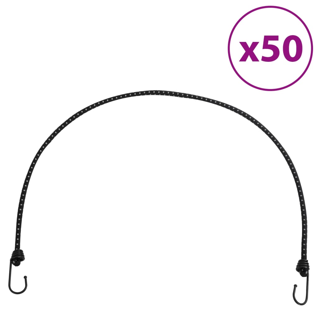 Vidaxl spanelastics med reflekterande remsor och krokar 50 st 100 cm