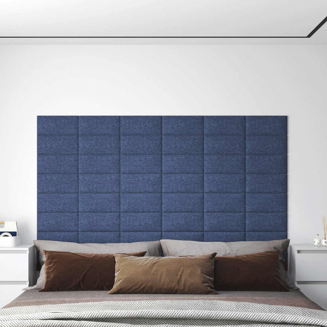 Vidaxl wandhoofdbord 12 st 30 x 15 cm blauw stof