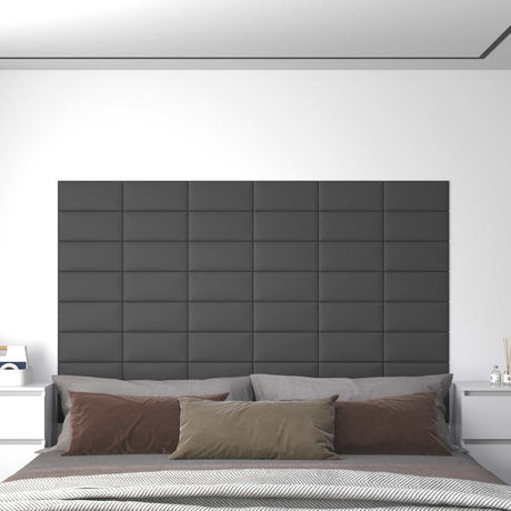 Vidaxl wandhoofdbord 12 st 30 x 15 cm grijs stof