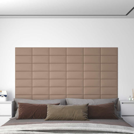 Vidaxl wandhoofdbord 12 st 30 x 15 cm cappuccino stof