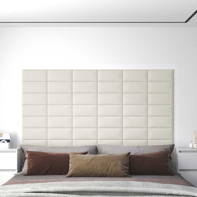 Vidaxl wandhoofdbord 12 st crèmekleurig fluweel