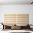 Vidaxl wandhoofdbord 12 st 90 x 15 cm crème stof